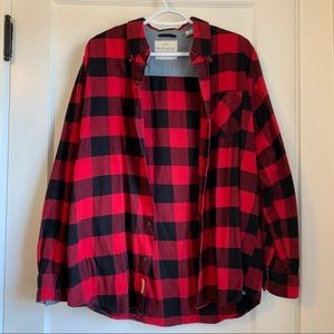 Red & Black Plaid Flannel Shirt